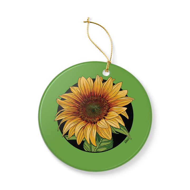 Sunflower Ceramic Ornament (Double-Sided)