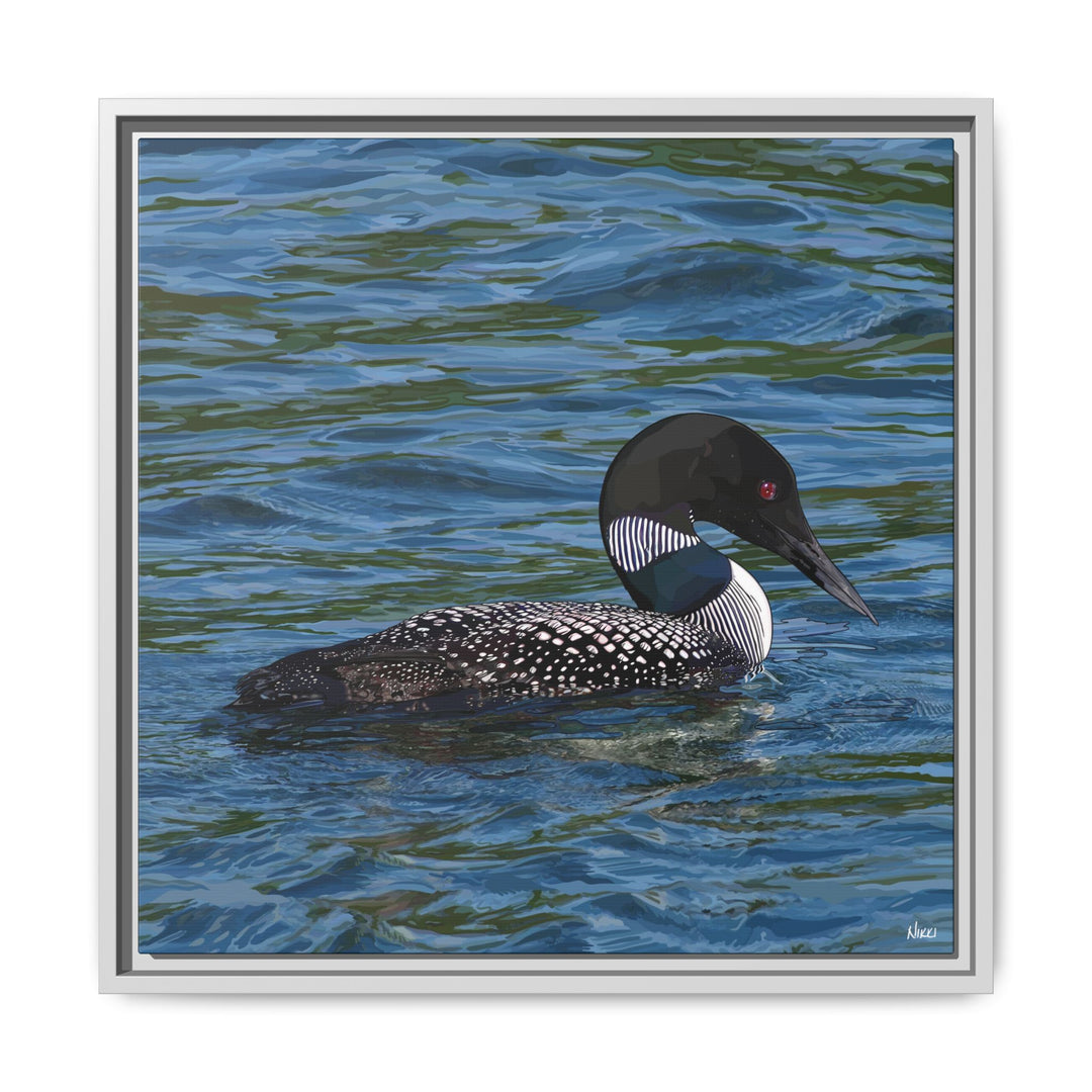Common Loon: Minnesota State Bird — Framed Canvas Print Wall Art