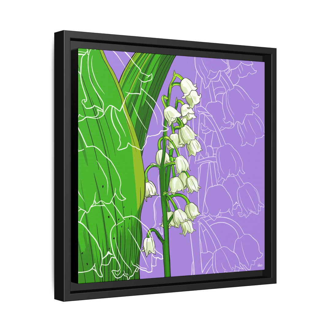 Lily of the Valley: May Birth Month Flower — Framed Canvas Print Wall Art