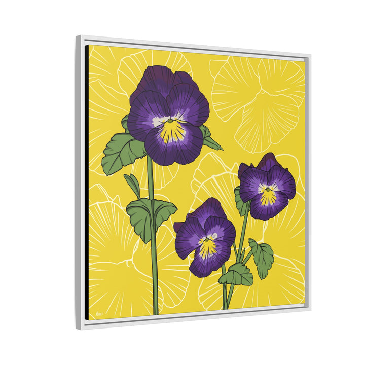 Violet: February Birth Month Flower — Framed Canvas Print Wall Art