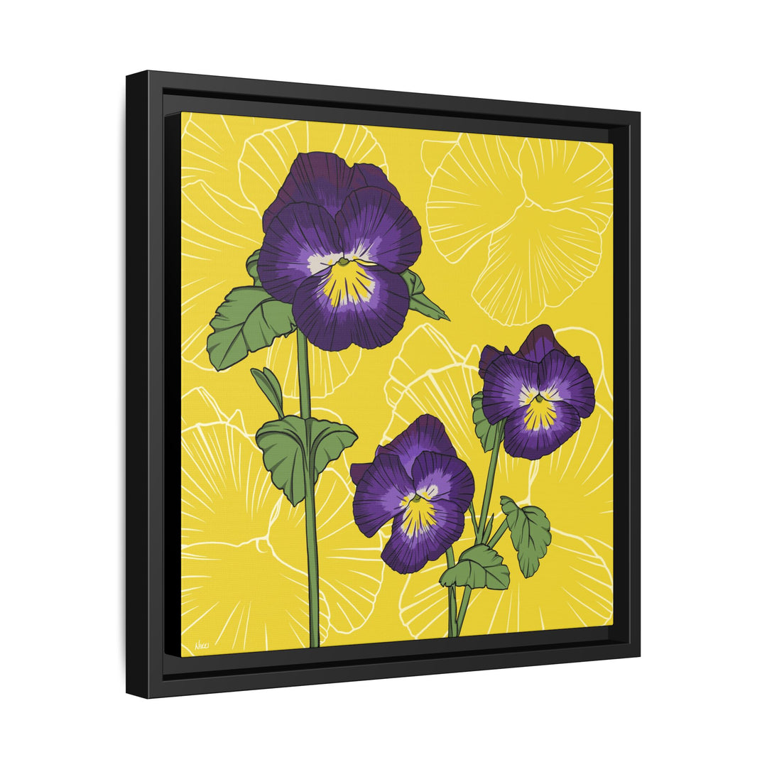 Violet: February Birth Month Flower — Framed Canvas Print Wall Art