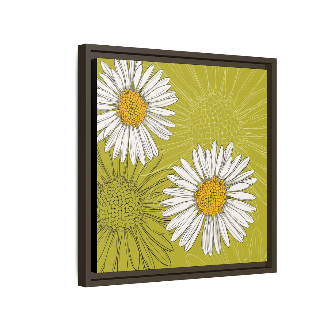 Daisy: April Birth Month Flower — Framed Canvas Print Wall Art