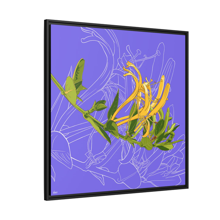 Honeysuckle: June Birth Month Flower — Framed Canvas Print Wall Art