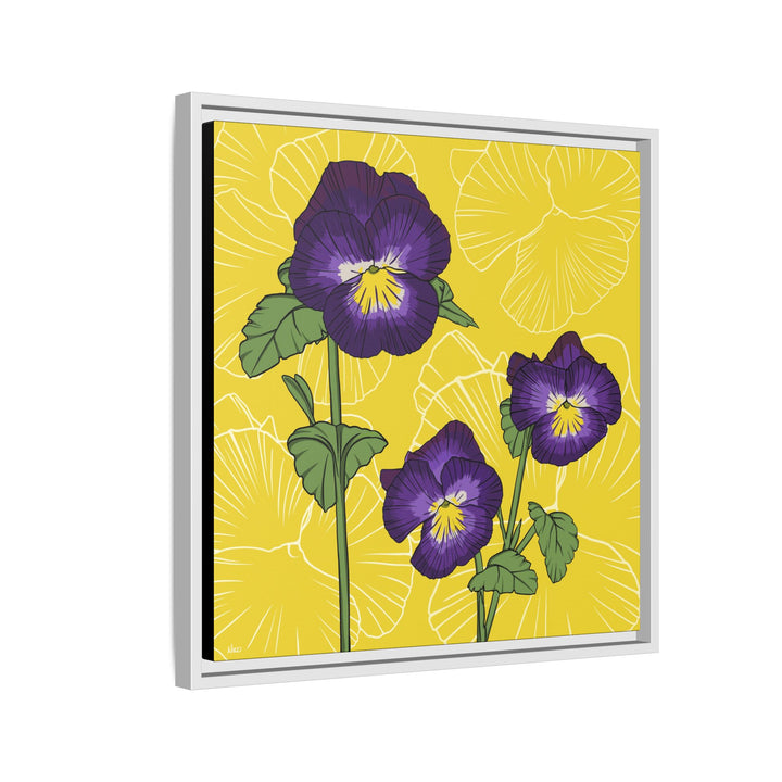 Violet: February Birth Month Flower — Framed Canvas Print Wall Art
