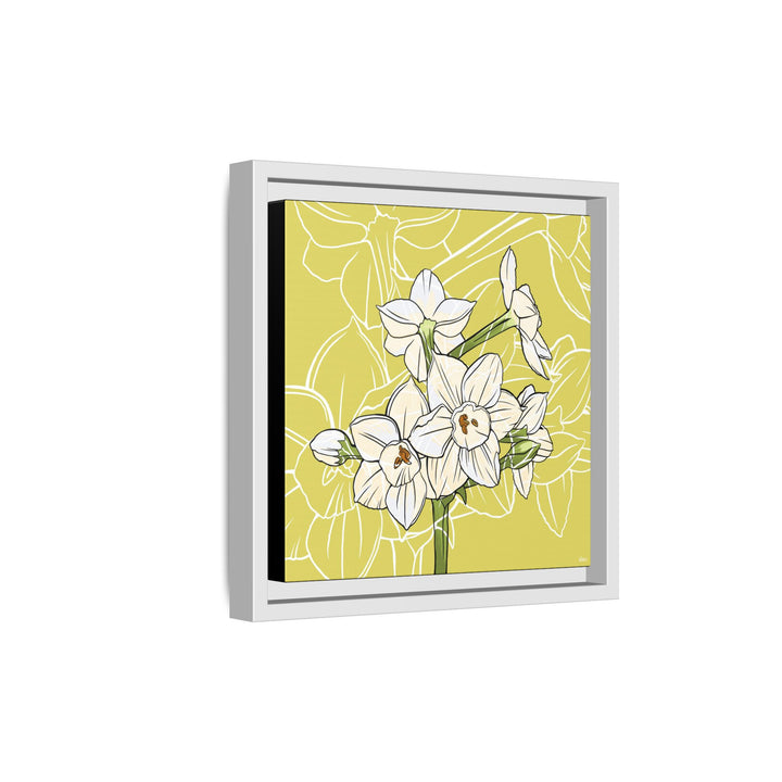 Paperwhite: December Birth Month Flower — Framed Canvas Print Wall Art