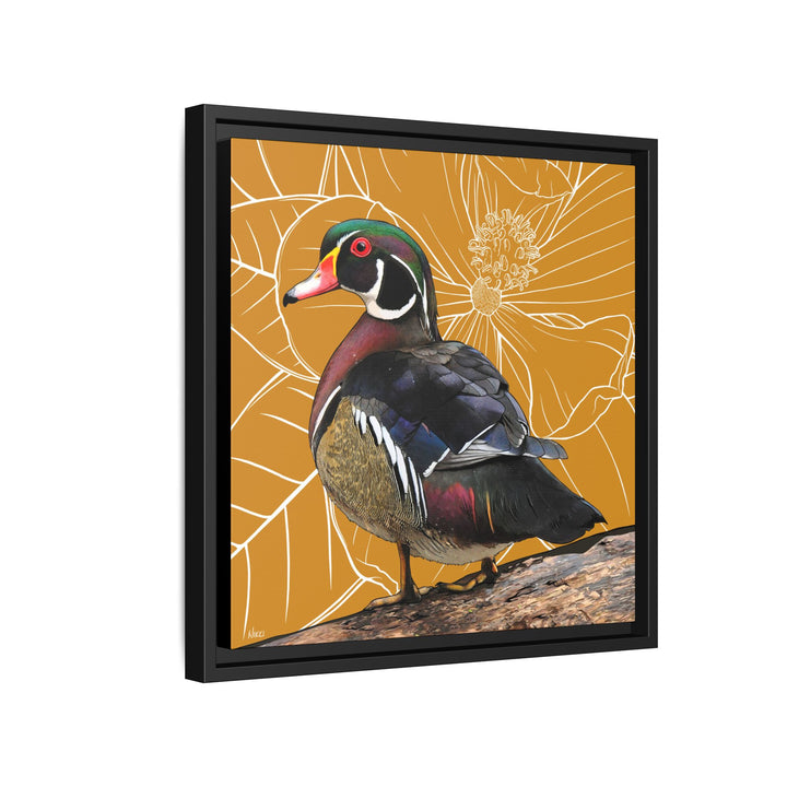 Wood Duck: Mississippi State Bird — Framed Canvas Print Wall Art