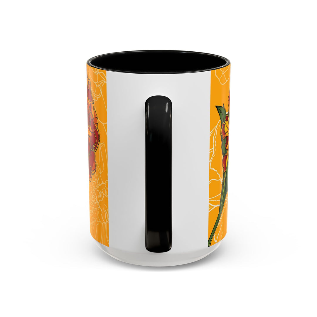 Marigold Ceramic Coffee Mug — October Birth Month Flower