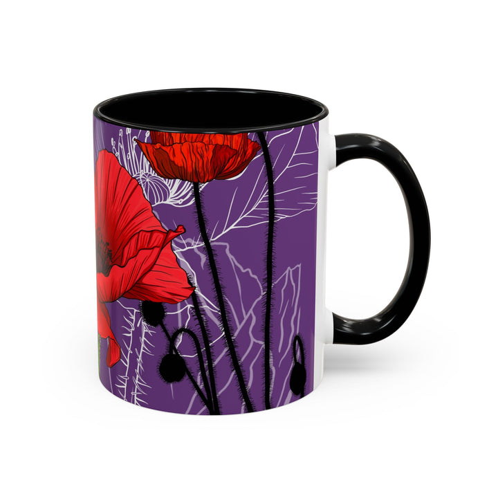 Poppy Ceramic Coffee Mug — August Birth Month Flower