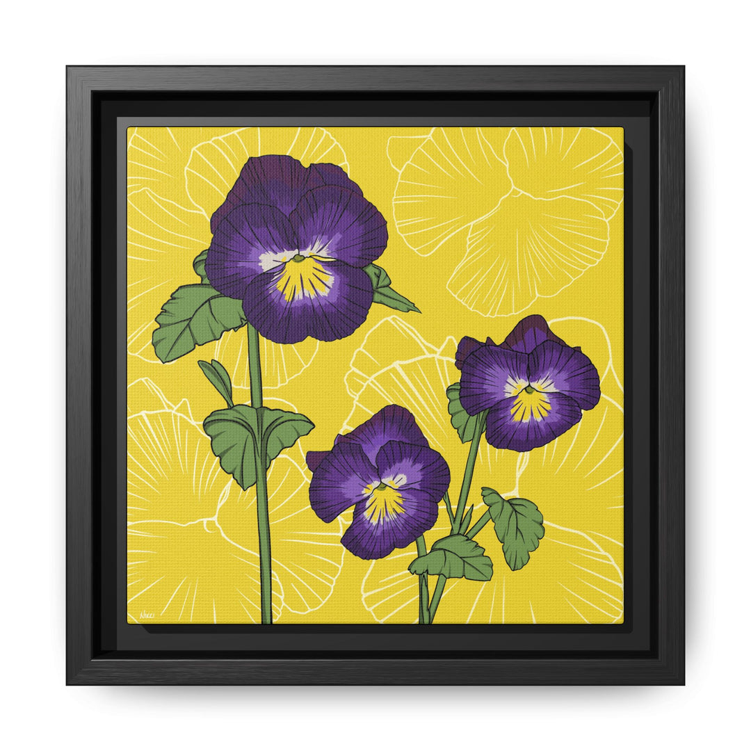 Violet: February Birth Month Flower — Framed Canvas Print Wall Art