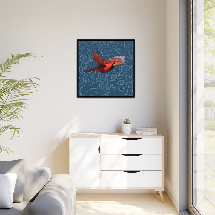 Northern Cardinal: Kentucky State Bird — Framed Canvas Print