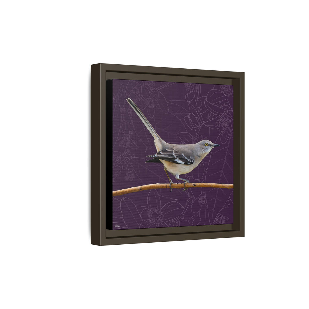 Northern Mockingbird: Florida State Bird — Framed Canvas Print Wall Art