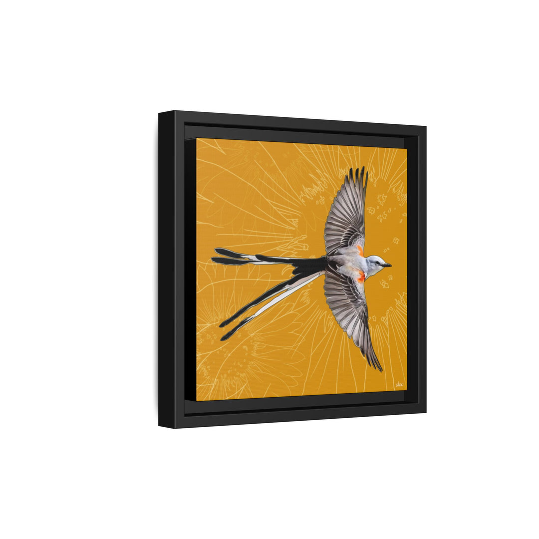 Scissor Tailed Flycatcher: Oklahoma State Bird — Framed Canvas Print Wall Art