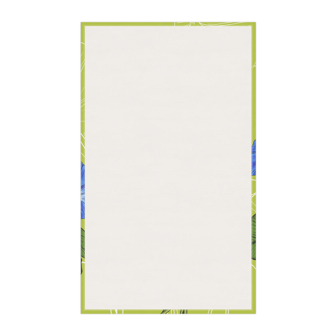 Blue Morning Glory Cotton Tea Towel — September Birth Month Flower Kitchen Towel