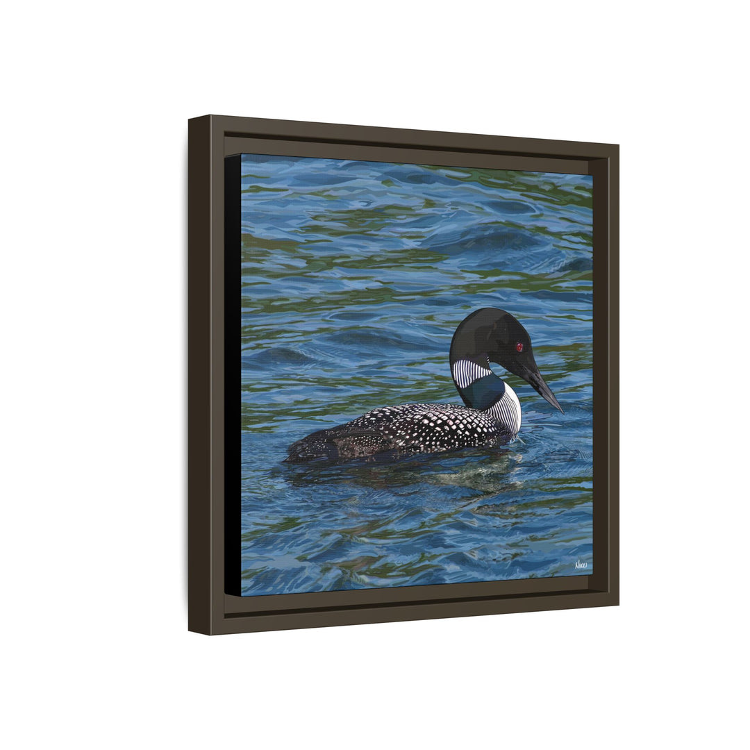 Common Loon: Minnesota State Bird — Framed Canvas Print Wall Art