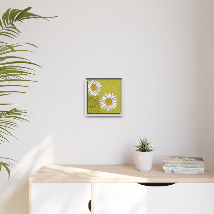 Daisy: April Birth Month Flower — Framed Canvas Print Wall Art