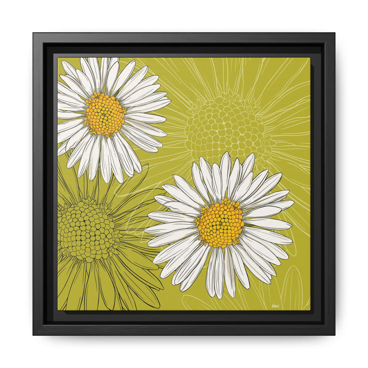 Daisy: April Birth Month Flower — Framed Canvas Print Wall Art