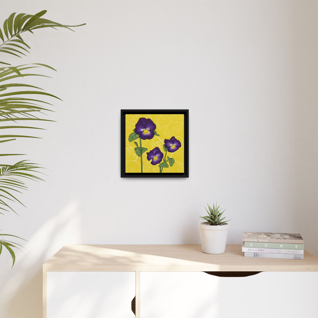 Violet: February Birth Month Flower — Framed Canvas Print Wall Art