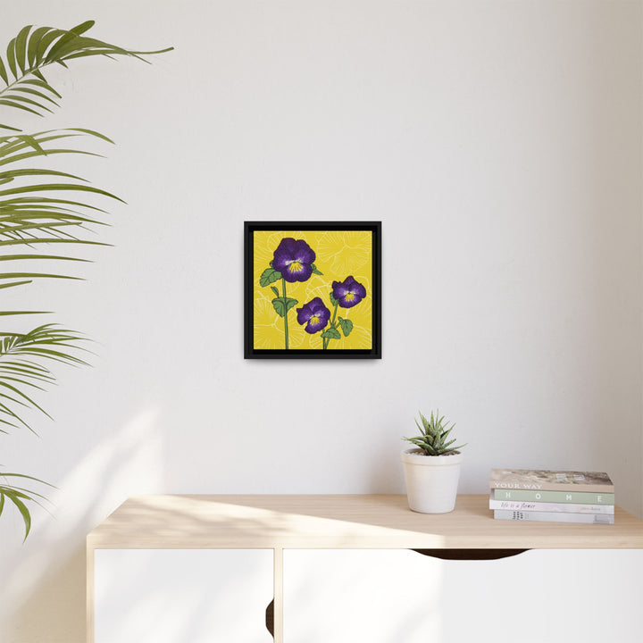 Violet: February Birth Month Flower — Framed Canvas Print Wall Art