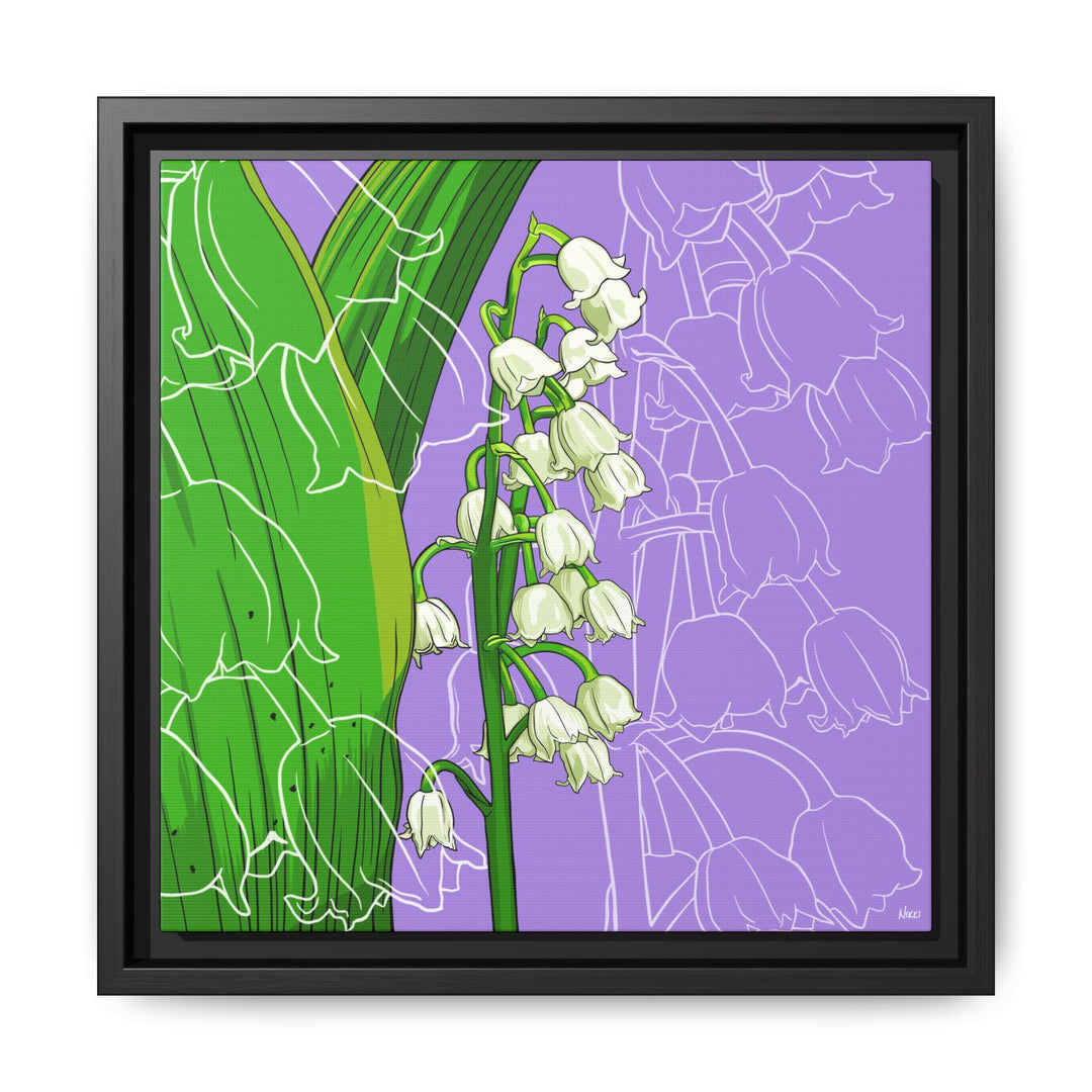 Lily of the Valley: May Birth Month Flower — Framed Canvas Print Wall Art