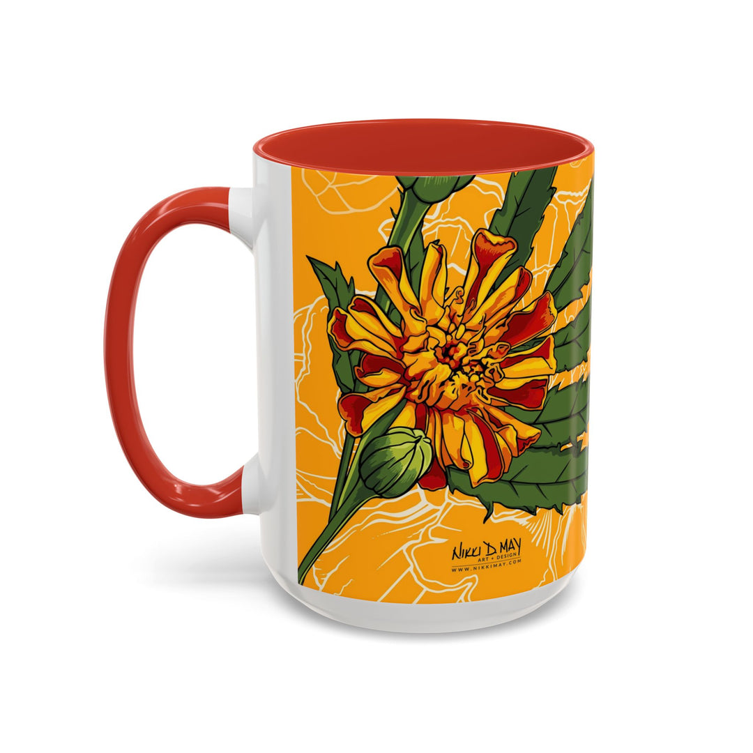 Marigold Ceramic Coffee Mug — October Birth Month Flower