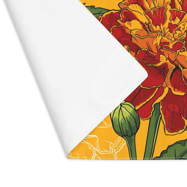 Marigold Cotton Twill Placemat — October Birth Month Flower