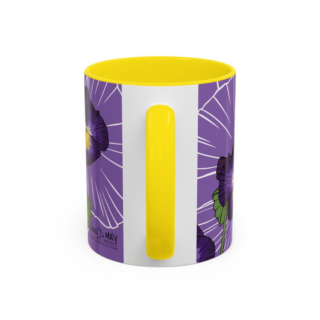 Violet Ceramic Coffee Mug — February Birth Month Flower