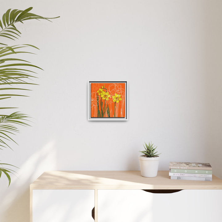Daffodil: March Birth Month Flower — Framed Canvas Print Wall Art