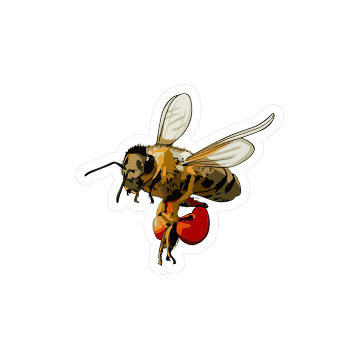 Honeybee with Cherry Kiss-Cut Vinyl Sticker — Cute Honeybee Decal for Laptops, Water Bottles & Windows
