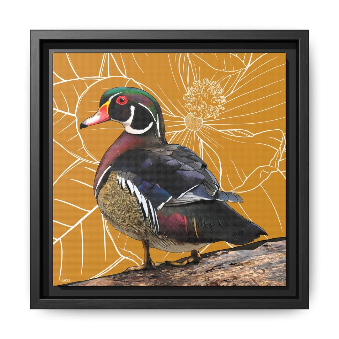 Wood Duck: Mississippi State Bird — Framed Canvas Print Wall Art