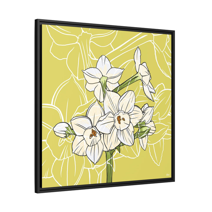 Paperwhite: December Birth Month Flower — Framed Canvas Print Wall Art