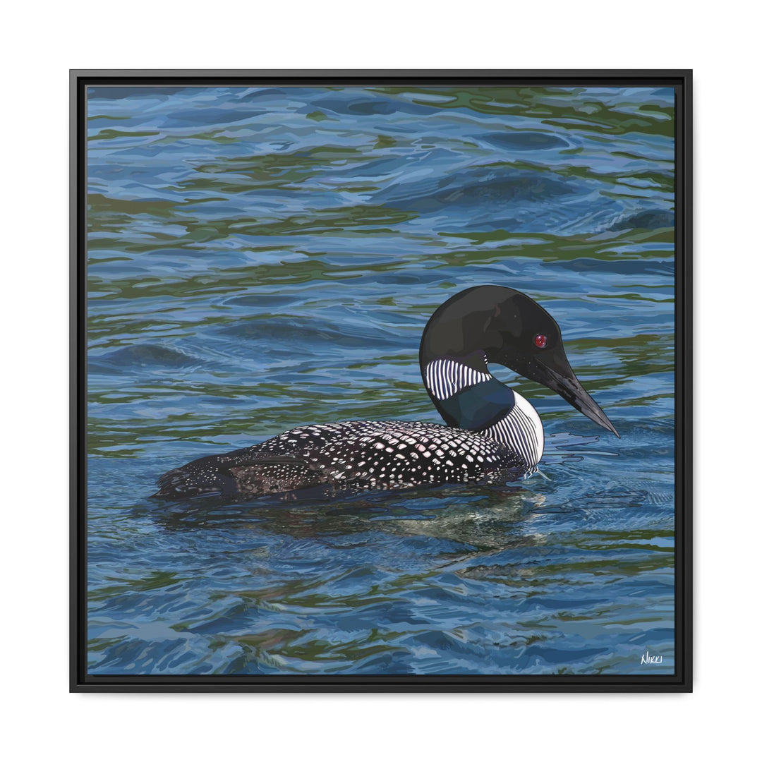 Common Loon: Minnesota State Bird — Framed Canvas Print Wall Art
