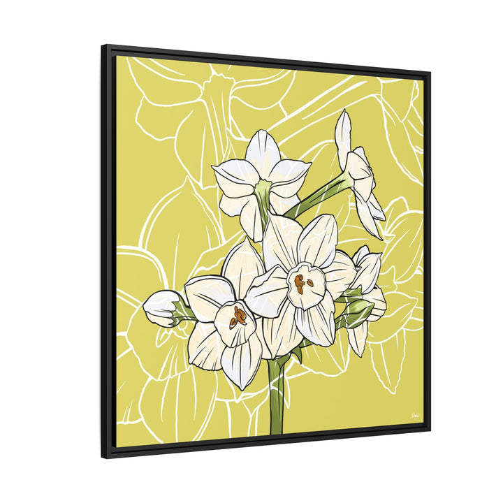 Paperwhite: December Birth Month Flower — Framed Canvas Print Wall Art