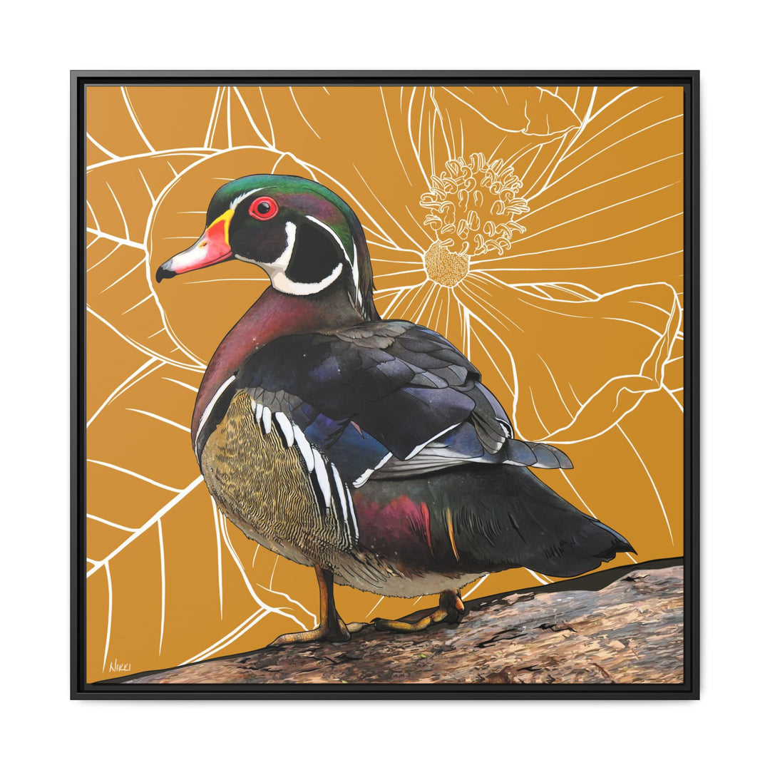 Wood Duck: Mississippi State Bird — Framed Canvas Print Wall Art