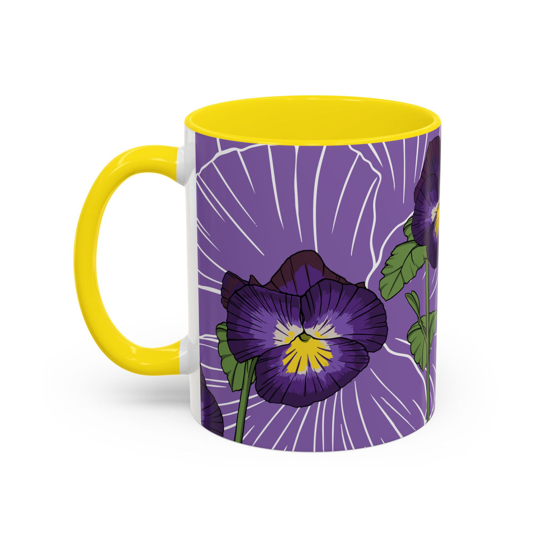 Violet Ceramic Coffee Mug — February Birth Month Flower
