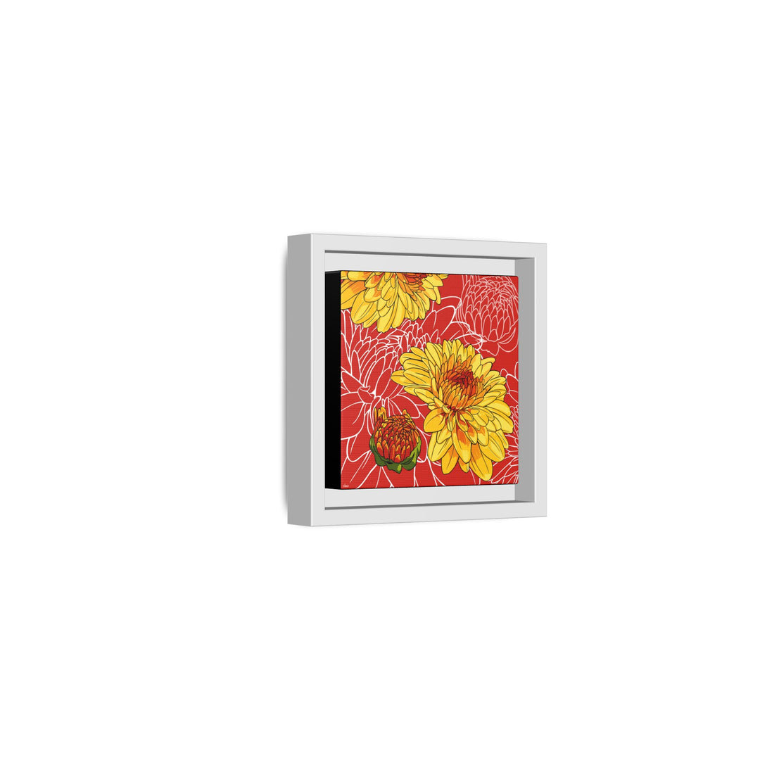 Chrysanthemum: November Birth Month Flower — Framed Canvas Print Wall Art