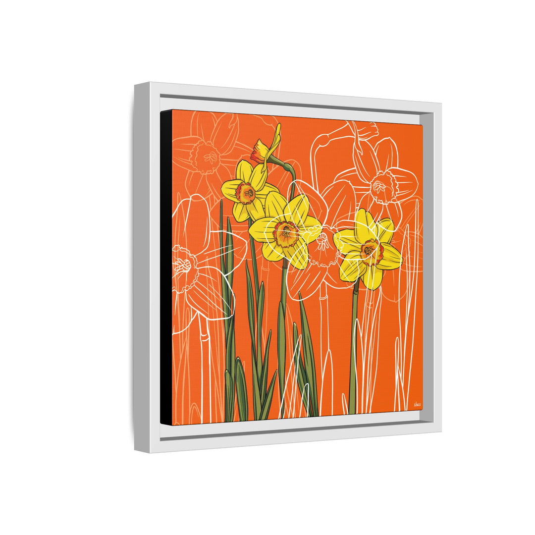 Daffodil: March Birth Month Flower — Framed Canvas Print Wall Art