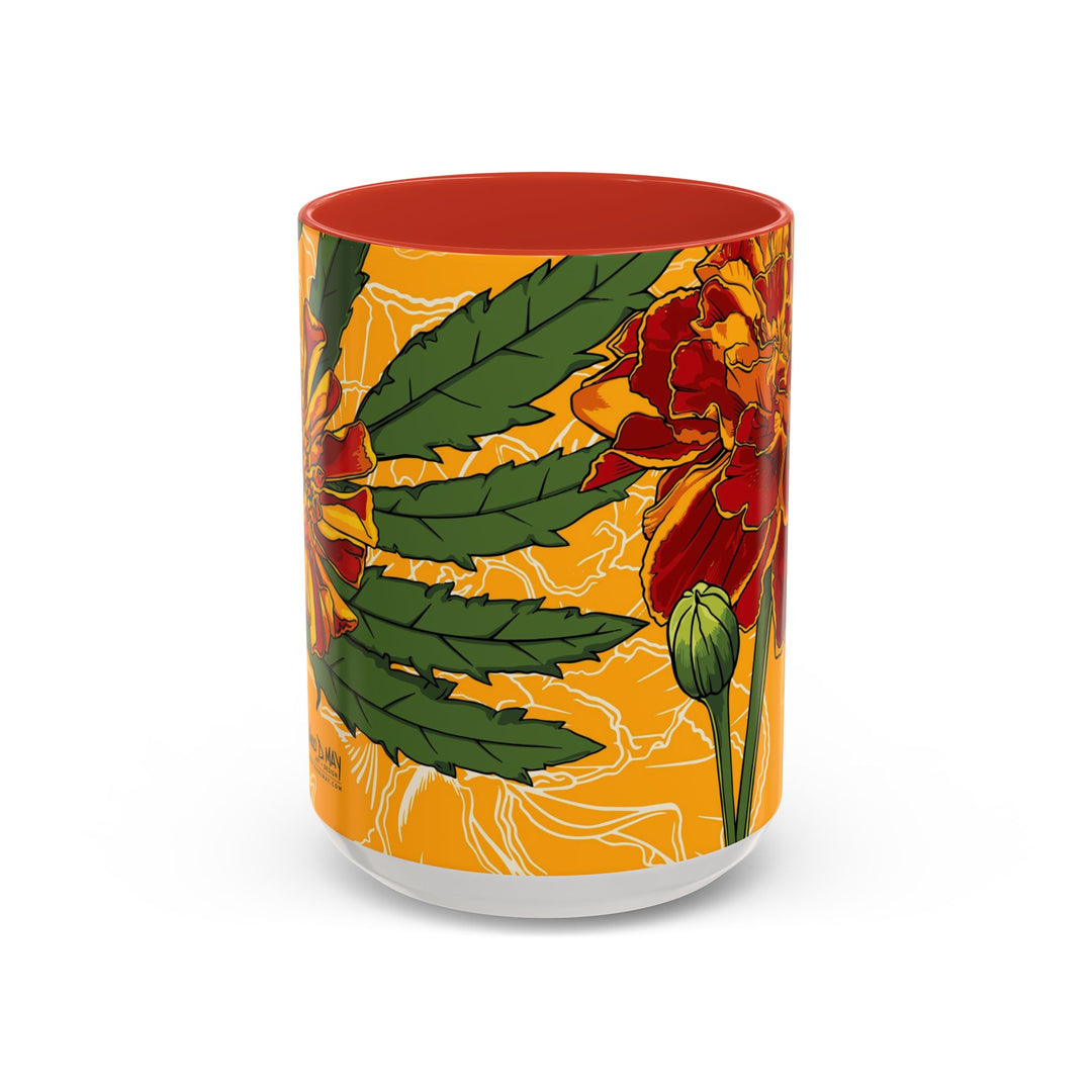 Marigold Ceramic Coffee Mug — October Birth Month Flower