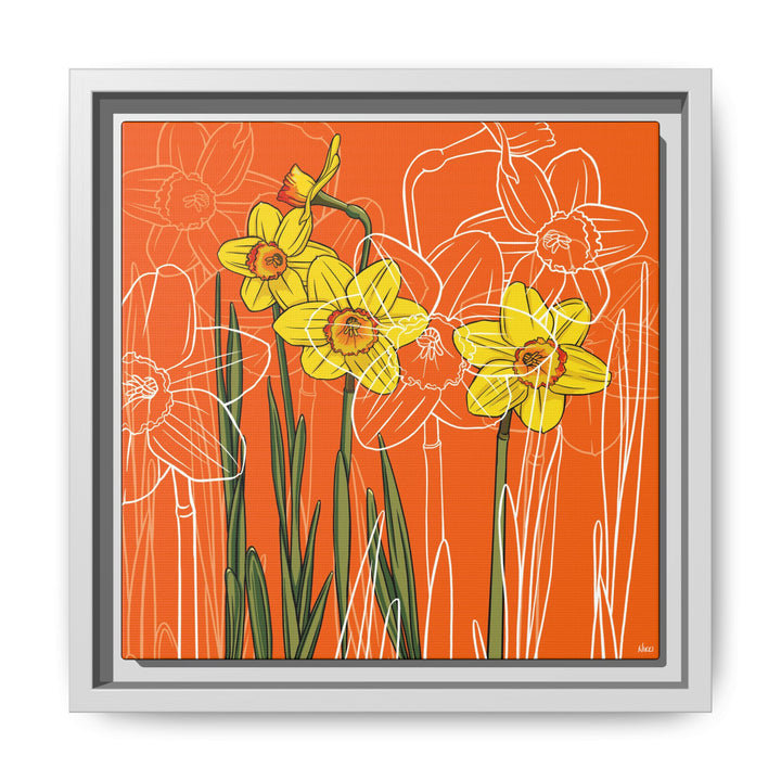 Daffodil: March Birth Month Flower — Framed Canvas Print Wall Art