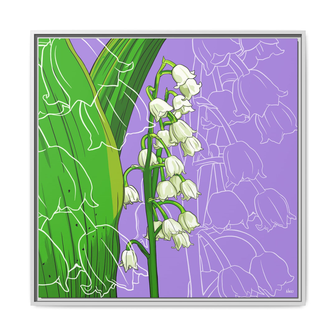 Lily of the Valley: May Birth Month Flower — Framed Canvas Print Wall Art