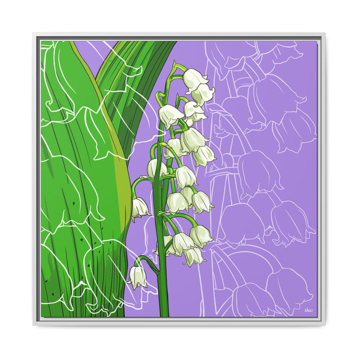 Lily of the Valley: May Birth Month Flower — Framed Canvas Print Wall Art