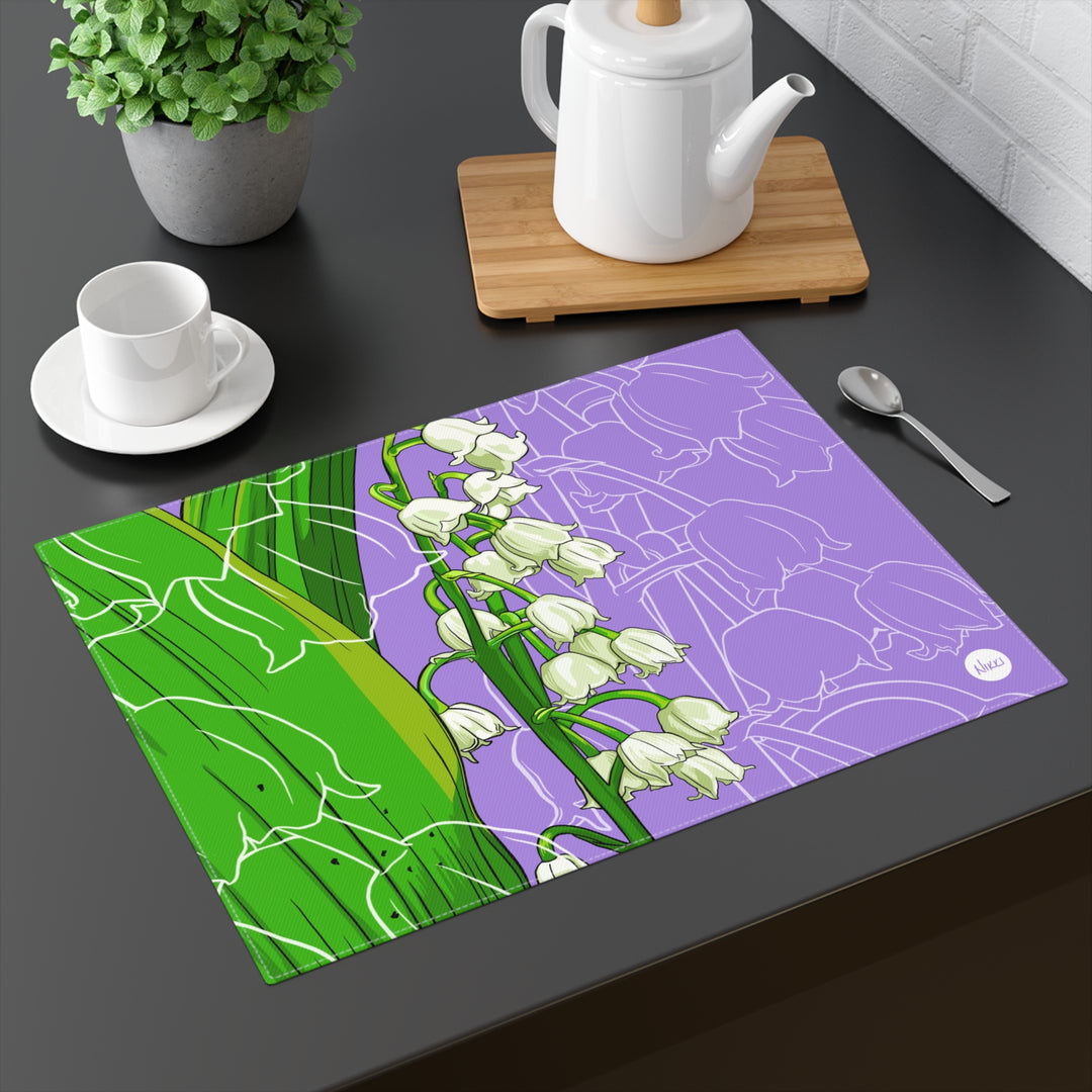 Lily of the Valley Cotton Twill Placemat — May Birth Month Flower