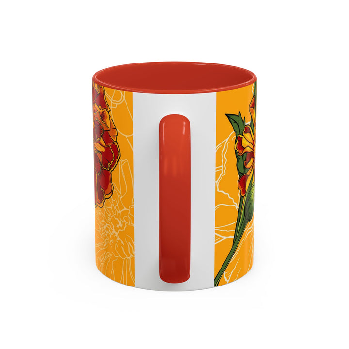 Marigold Ceramic Coffee Mug — October Birth Month Flower