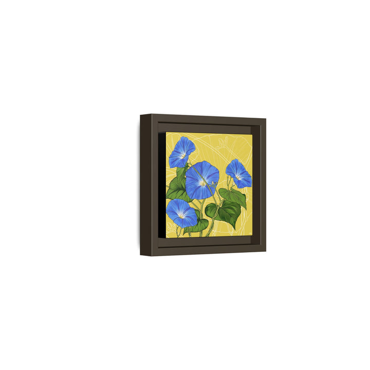 Blue Morning Glory: September Birth Month Flower — Framed Canvas Print Wall Art