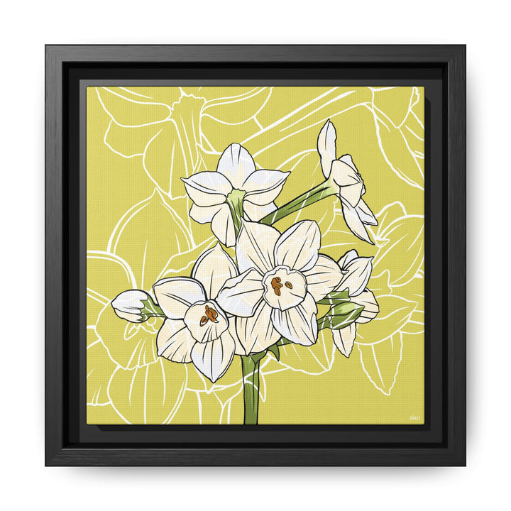 Paperwhite: December Birth Month Flower — Framed Canvas Print Wall Art