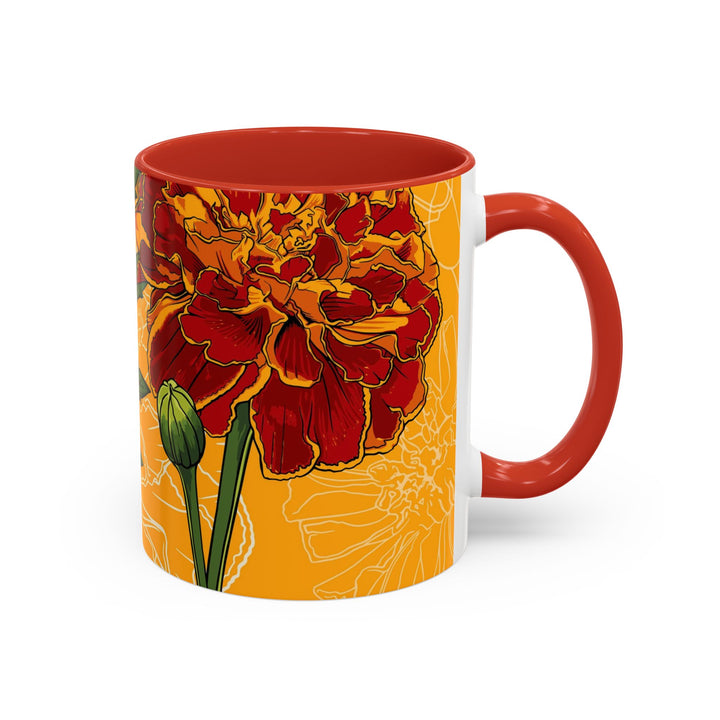 Marigold Ceramic Coffee Mug — October Birth Month Flower