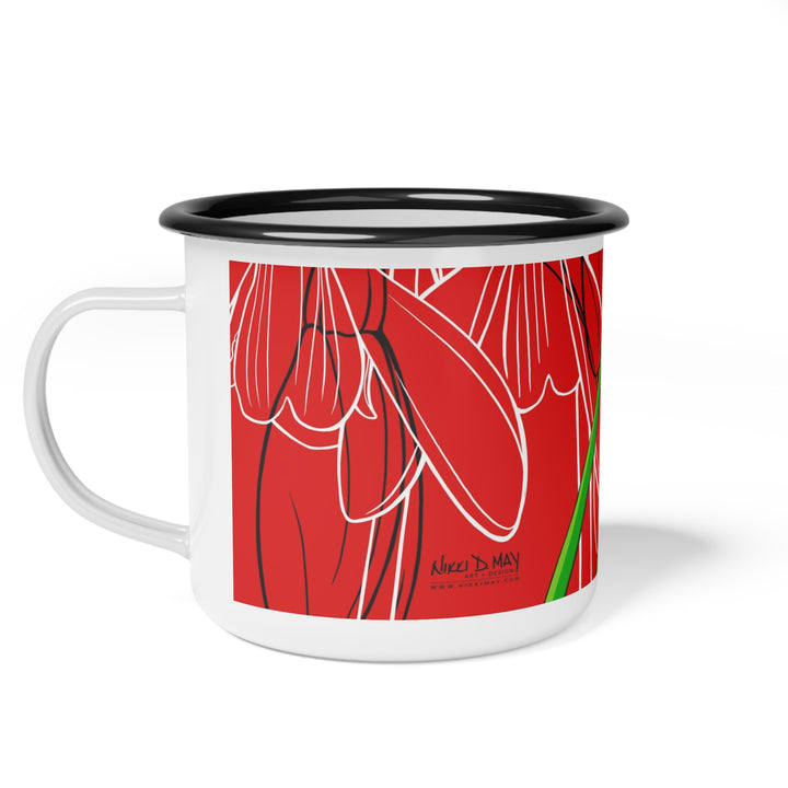 Snowdrop Enamel Camp Cup — January Birth Month Flower
