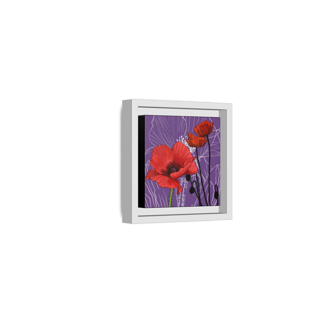 Poppy: August Birth Month Flower — Framed Canvas Print Wall Art