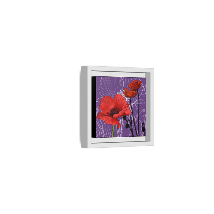 Poppy: August Birth Month Flower — Framed Canvas Print Wall Art