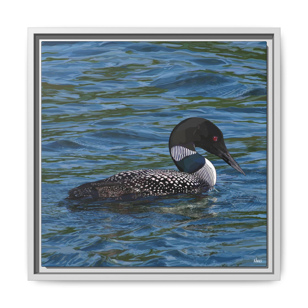 Common Loon: Minnesota State Bird — Framed Canvas Print Wall Art
