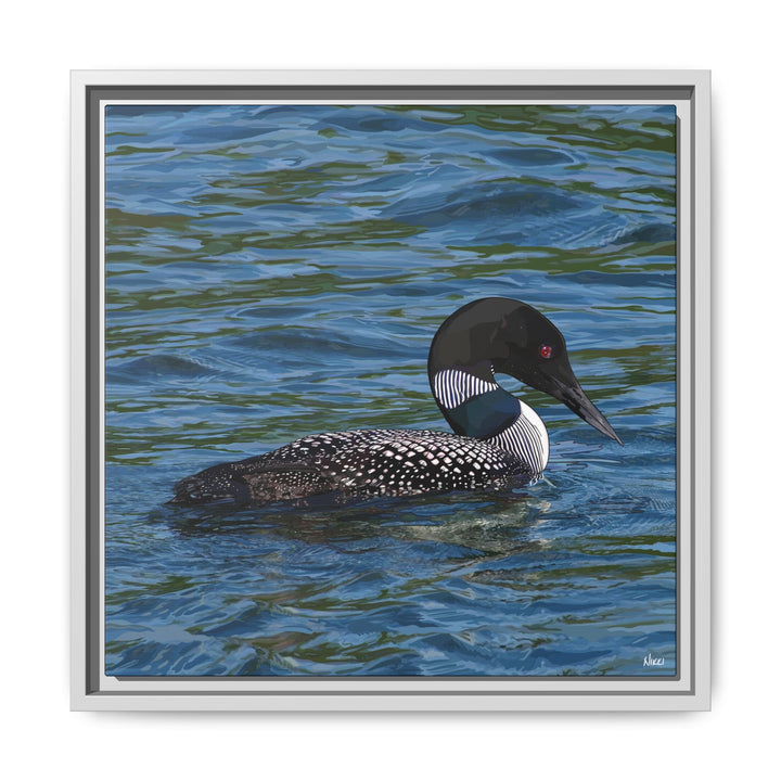 Common Loon: Minnesota State Bird — Framed Canvas Print Wall Art
